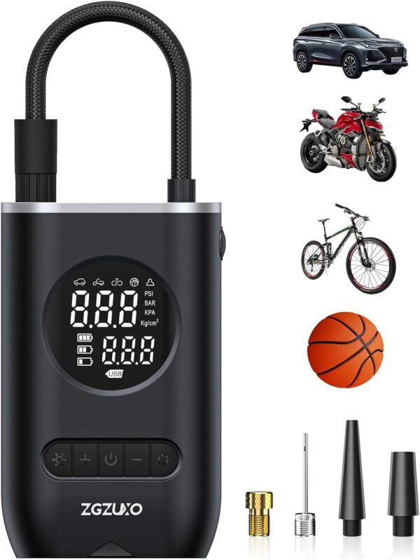 Tire Inflator Portable Air Compressor - ZGZUXO 150PSI Cordless Air Pump